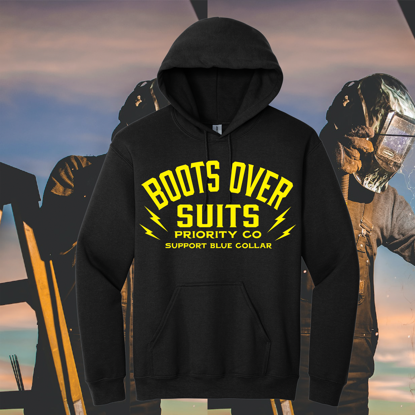 BOOTS OVER SUITS HOODIE