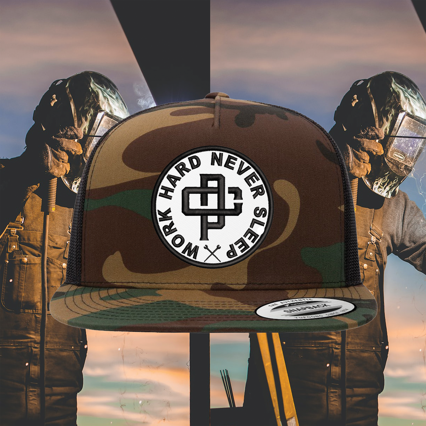 NEVER SLEEP SNAPBACK CAMO
