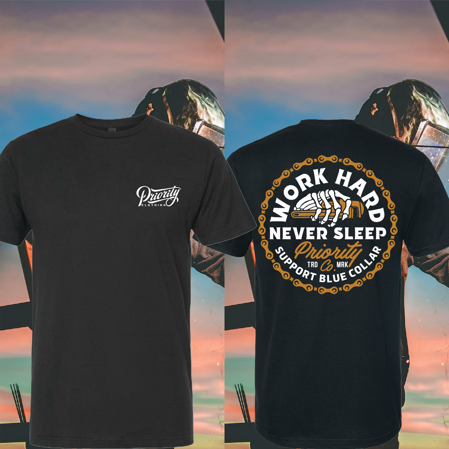 WORK HARD CHAIN TEE