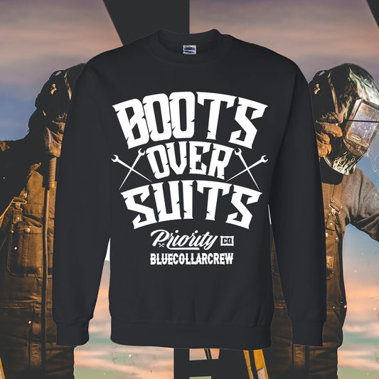 BOOTS OVER SUITS CREW NECK