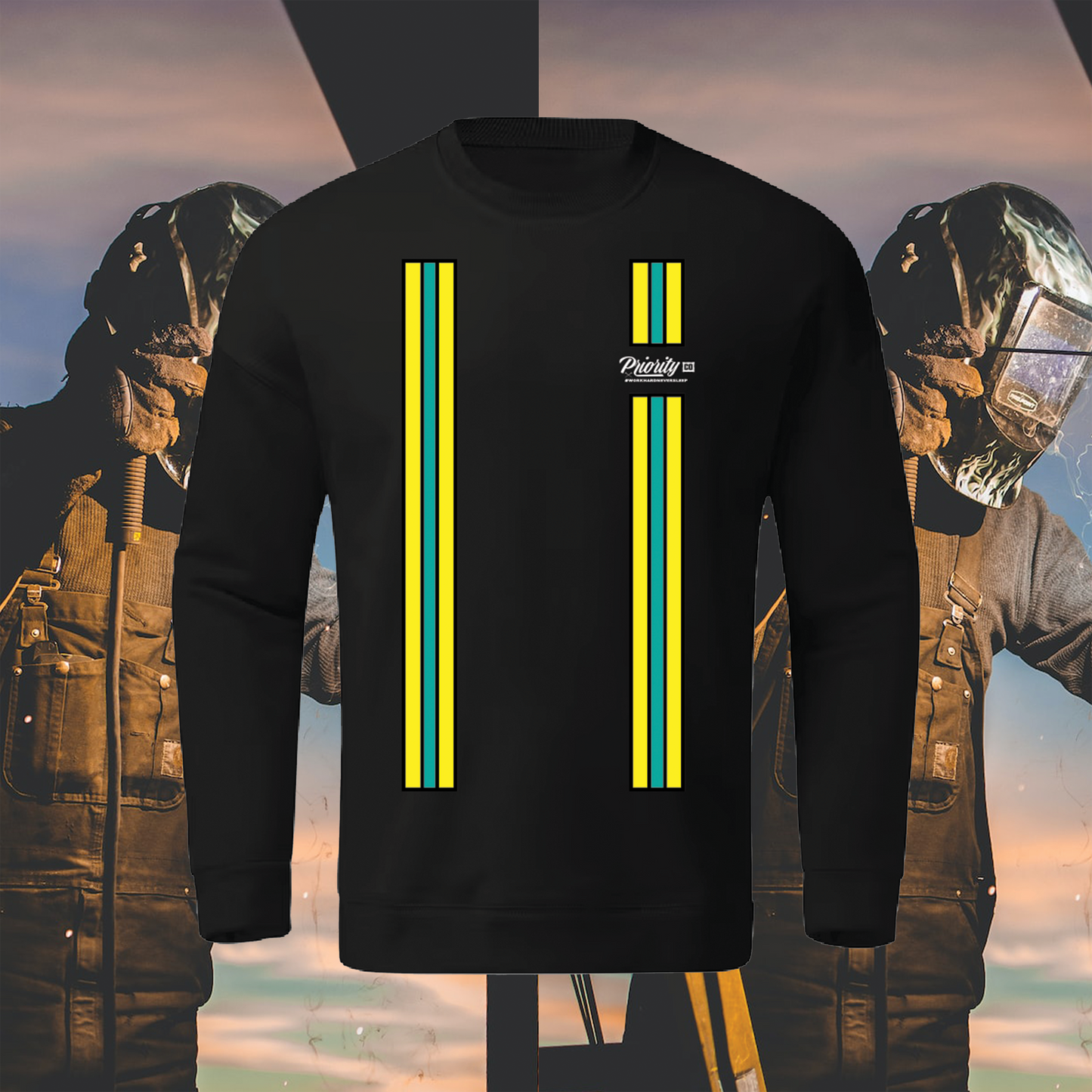 BOOTS OVER SUITS CREW NECK HI VIS